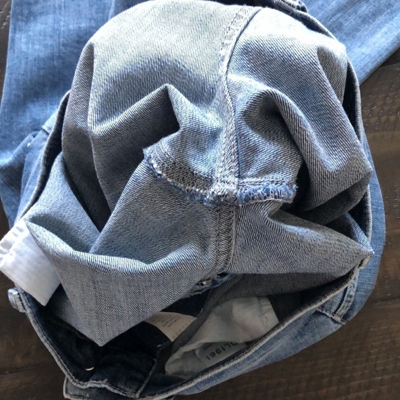 DS1961 Maria High Rise Instacuplt Straight Leg Cropped Frayed Bleached 27 Jeans - Picture 16 of 16